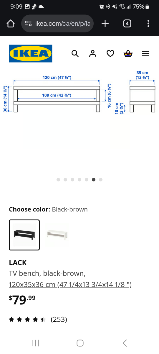 IKEA LACK TV Bench - Black-Brown - photo 2