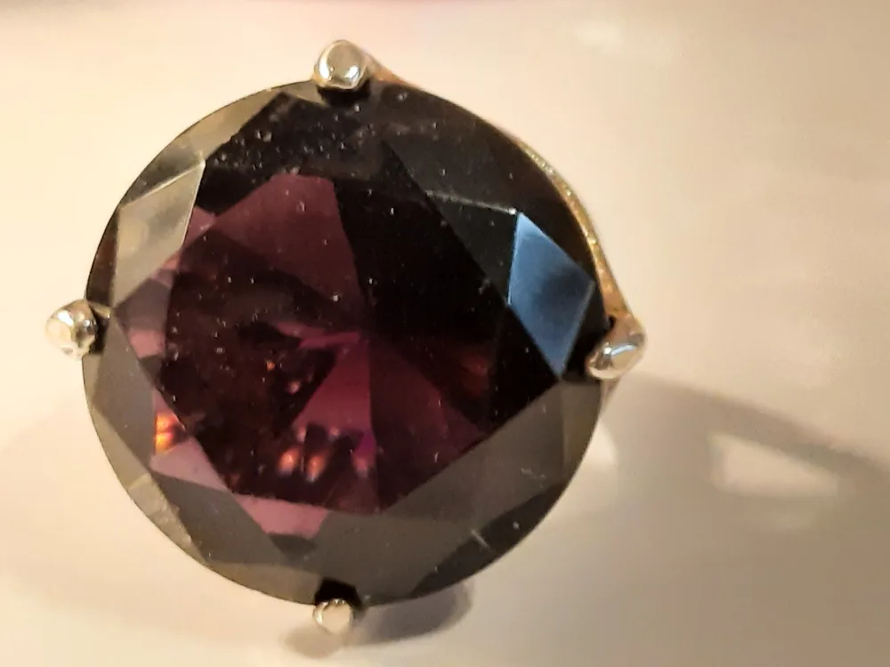 Vintagepurple stone huge Statement Ring image indicator(8)