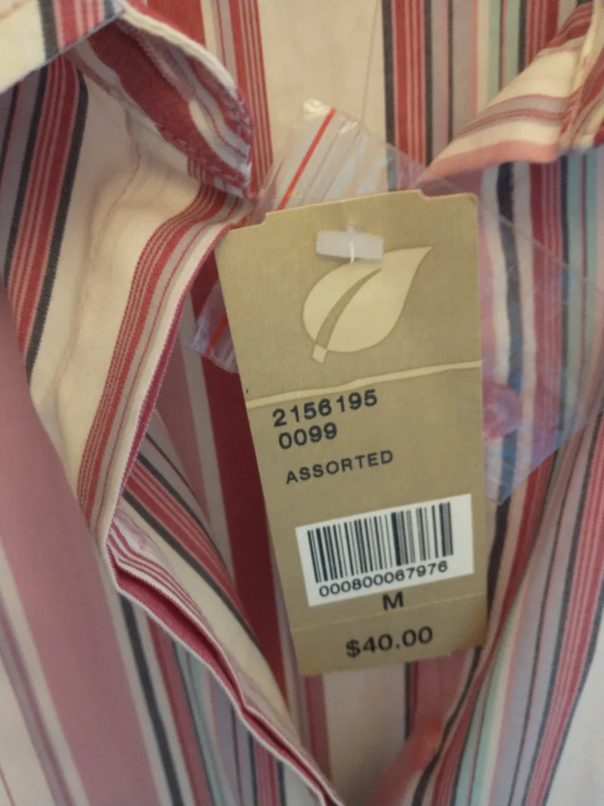 NWT!! COTTON GINNY STRIPED BUTTONDOWN LONG SLEEVED SHIRT image indicator(3)