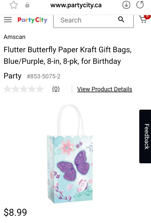 NEW 8 Pack Butterfly Treat Bags image indicator(2)