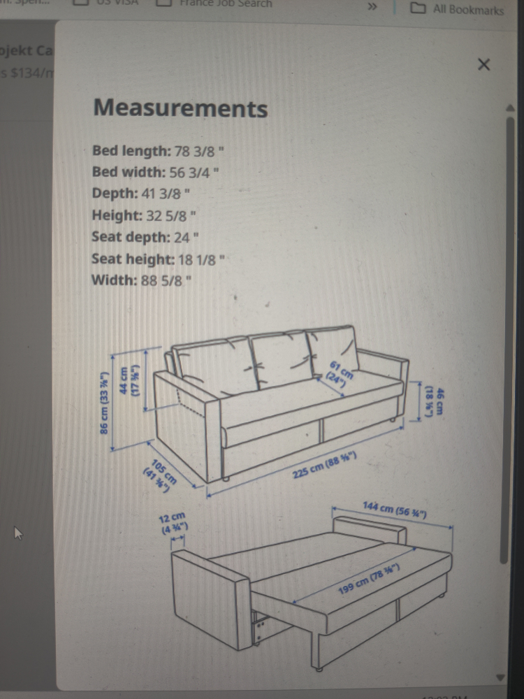 IKEA FRIHETEN Blue Sleeper Sofa - photo 5
