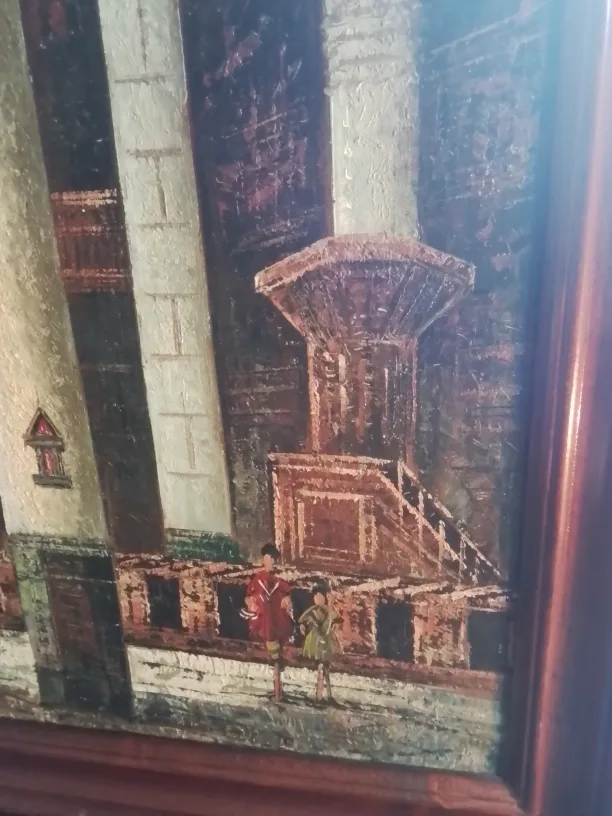 Framed Painting Gothic St Mary's Church in Nottingham image indicator(2)