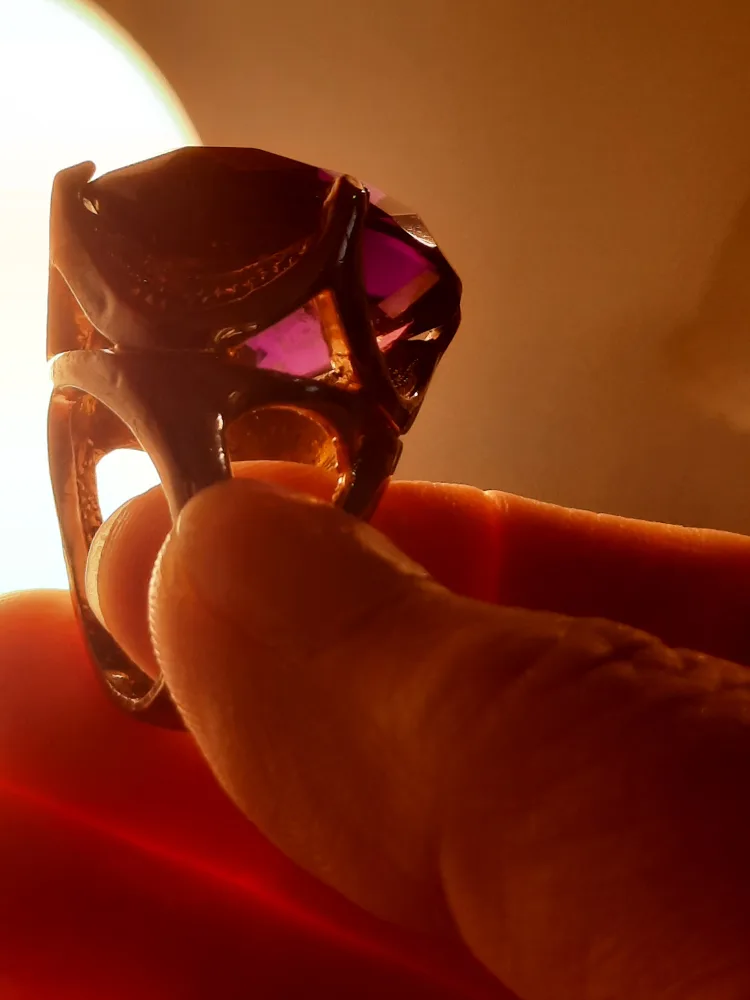 Vintagepurple stone huge Statement Ring image indicator(9)