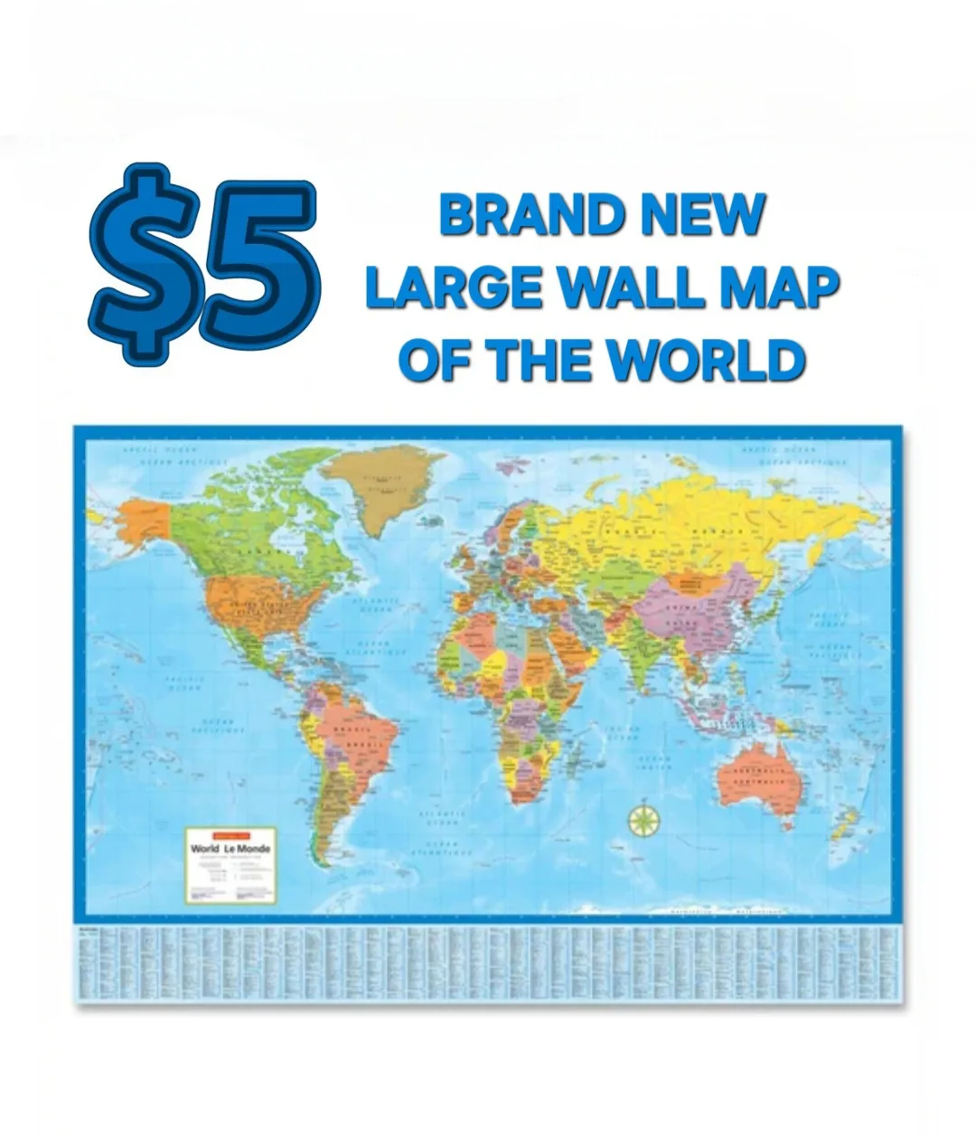 Large Wall Map of The World 🌎 thumbnail