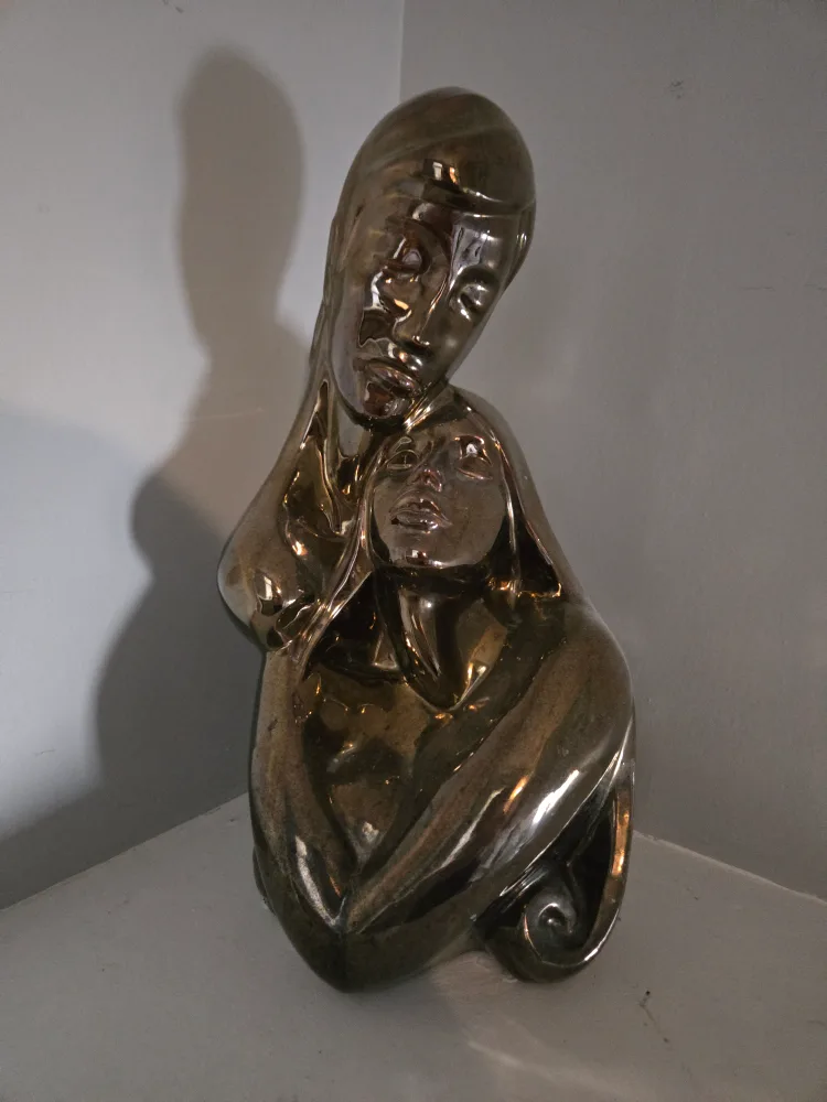 Vintage Metallic Couple Sculpture thumbnail