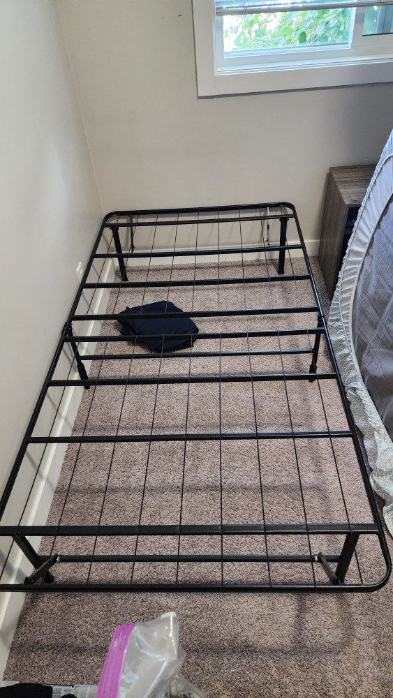 Twin Size Folding Bed Frame - Black - photo 2