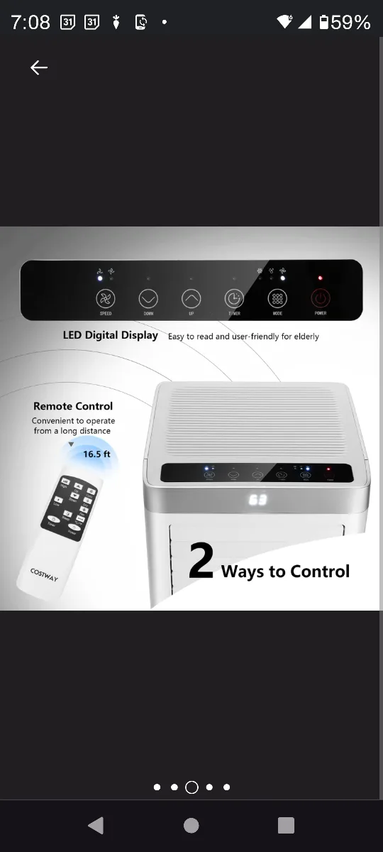 Costway Portable Air Conditioner image indicator(2)