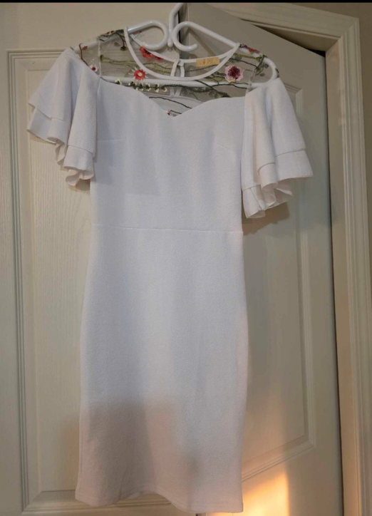 White Floral Detail Dress