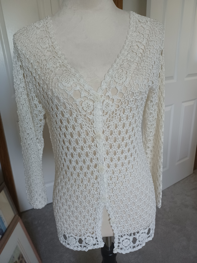White Crochet Cardigan - photo 5