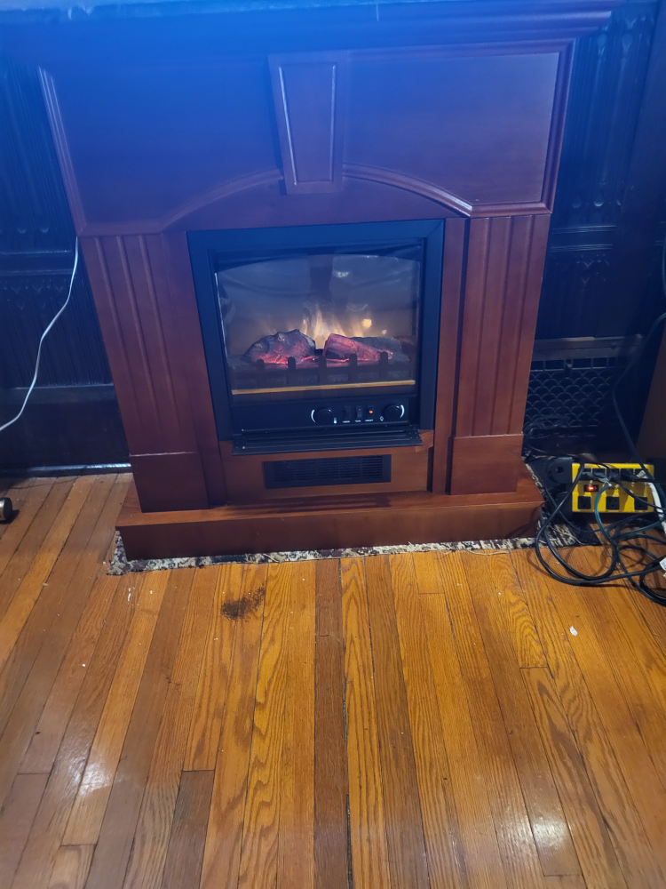 Electric Fireplace with Wooden Mantel - photo 3