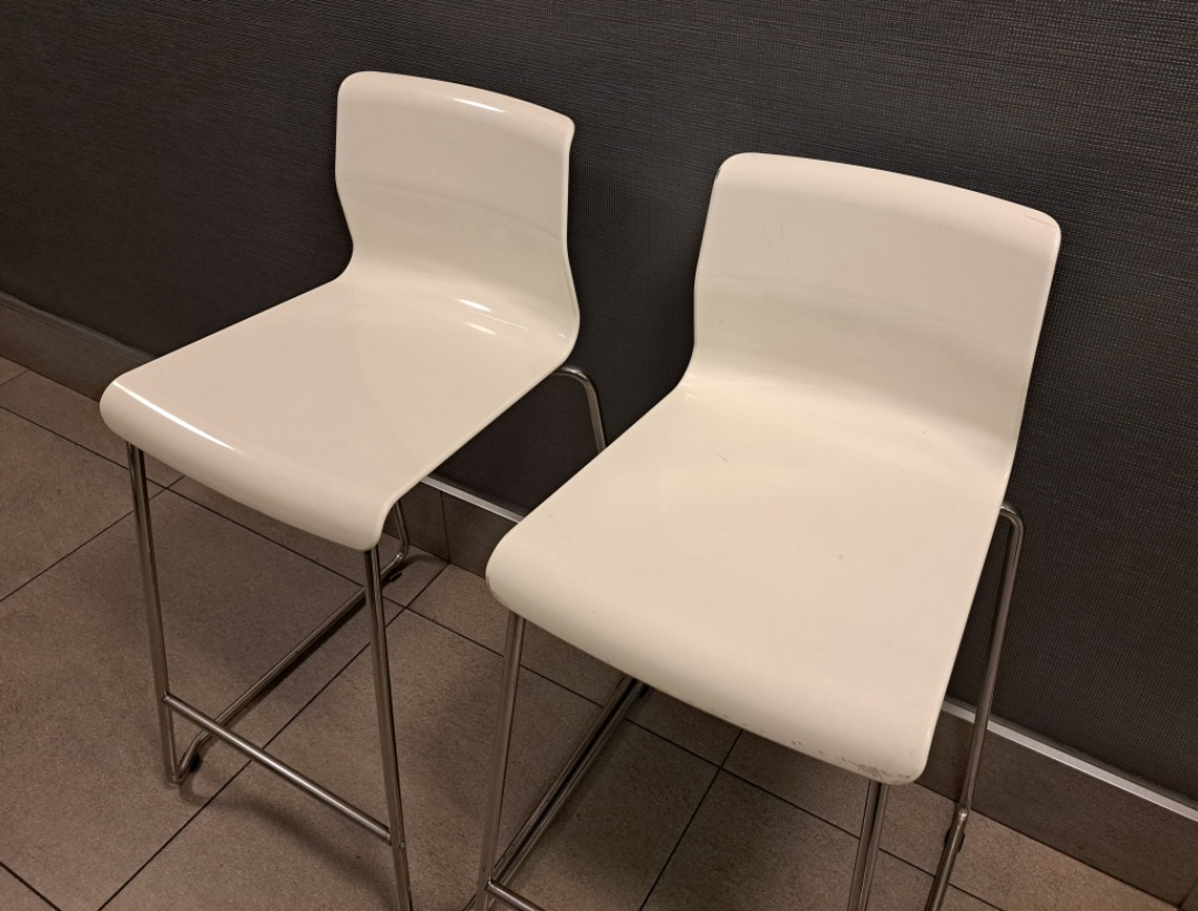 2 IKEA GLENN Bar Stools (White/Chrome) - photo 2