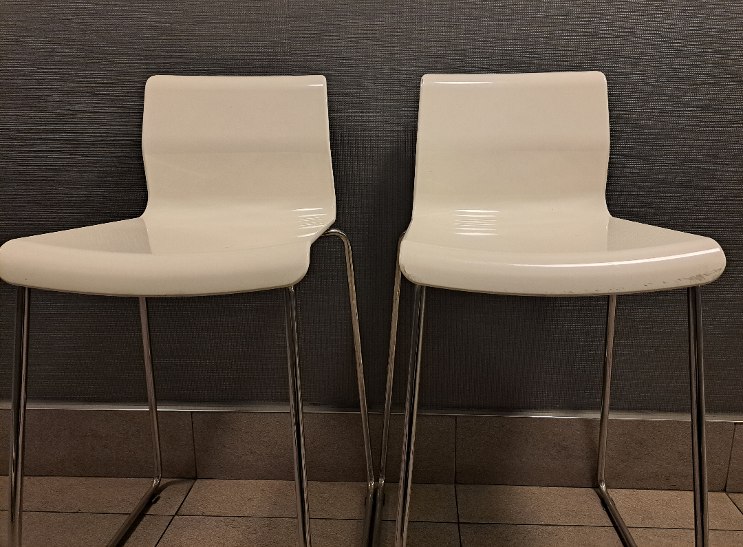 2 IKEA GLENN Bar Stools (White/Chrome)