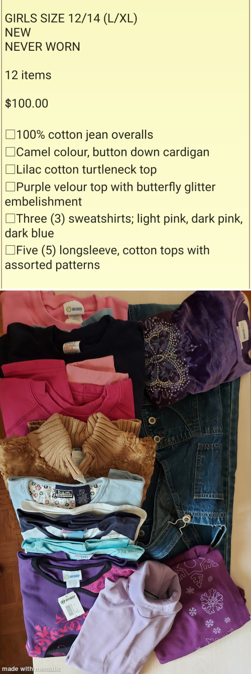 Girls Size 12/14 (L/XL) New Clothing Bundle - 12 Items - photo 2