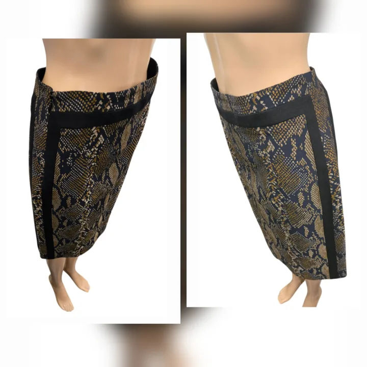 Diane von Furstenberg "Marta" Jacquard Snakeskin Skirt Size 10 image indicator(5)