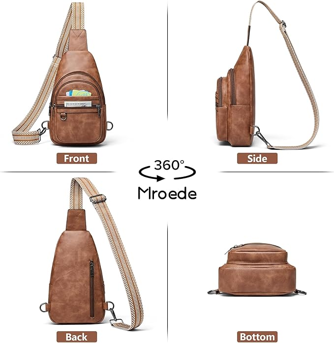 Mroede 5 Pocket Crossbody Sling Bag – Vegan PU Leather - photo 2