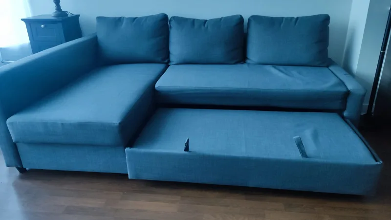 Ikea Dark Grey Corner Sofa cum Bed with storage- 3 Seater thumbnail