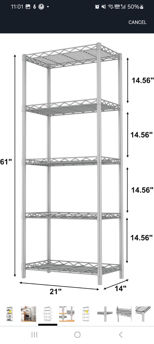 5-Shelf Wire Shelving Unit