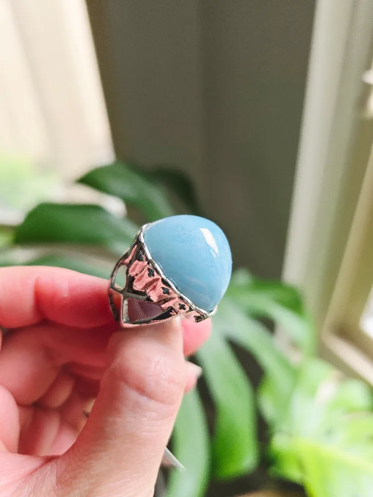 New Aquamarine natural 925 sterling silver ring image indicator(4)