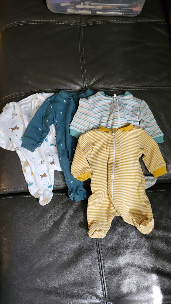 preemie Baby Sleepers Lot of 4 thumbnail
