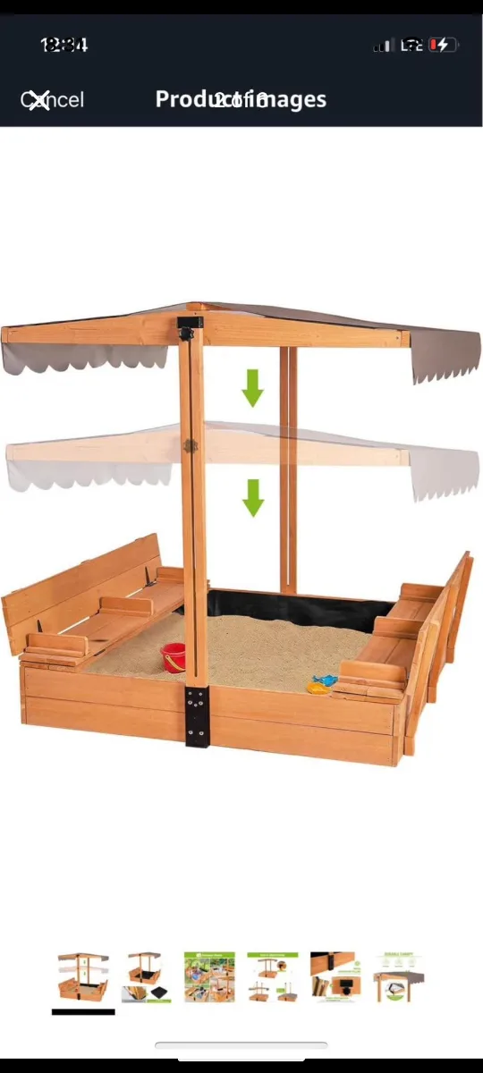 Kids Sandbox with Adjustable Canopy thumbnail