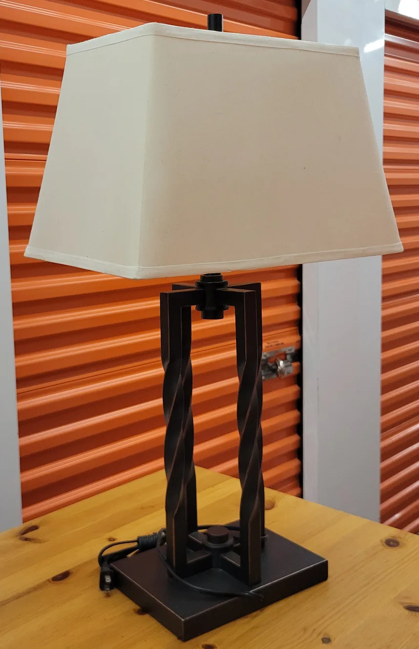 Twisted Metal Table Lamp with Shade thumbnail