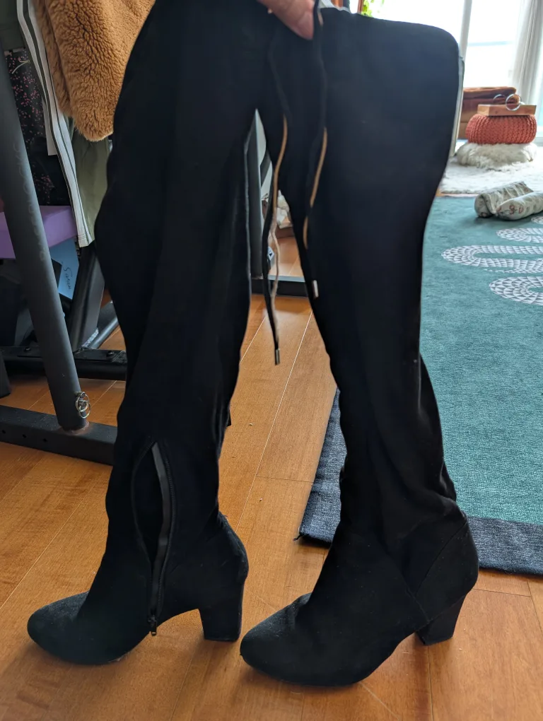 Call it SPRING Black Over-the-Knee Suede Boots - Size 8.5 thumbnail