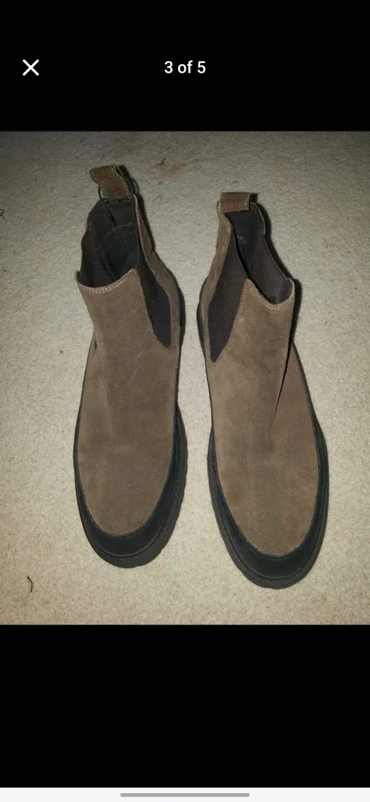 Zara Brown Suede Chelsea Boots thumbnail