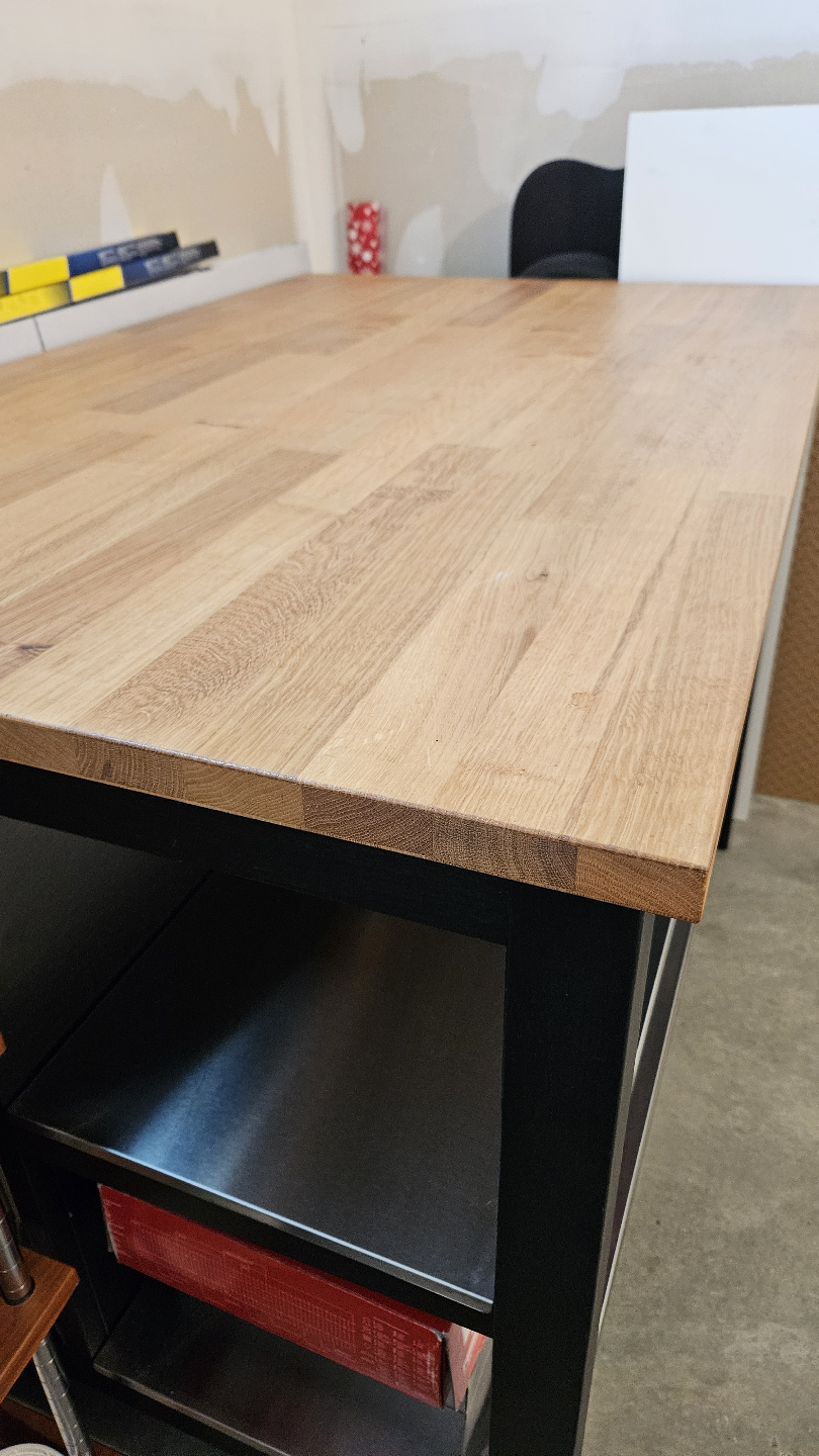 Ikea Wood Countertop island with stainless shelves - photo 3