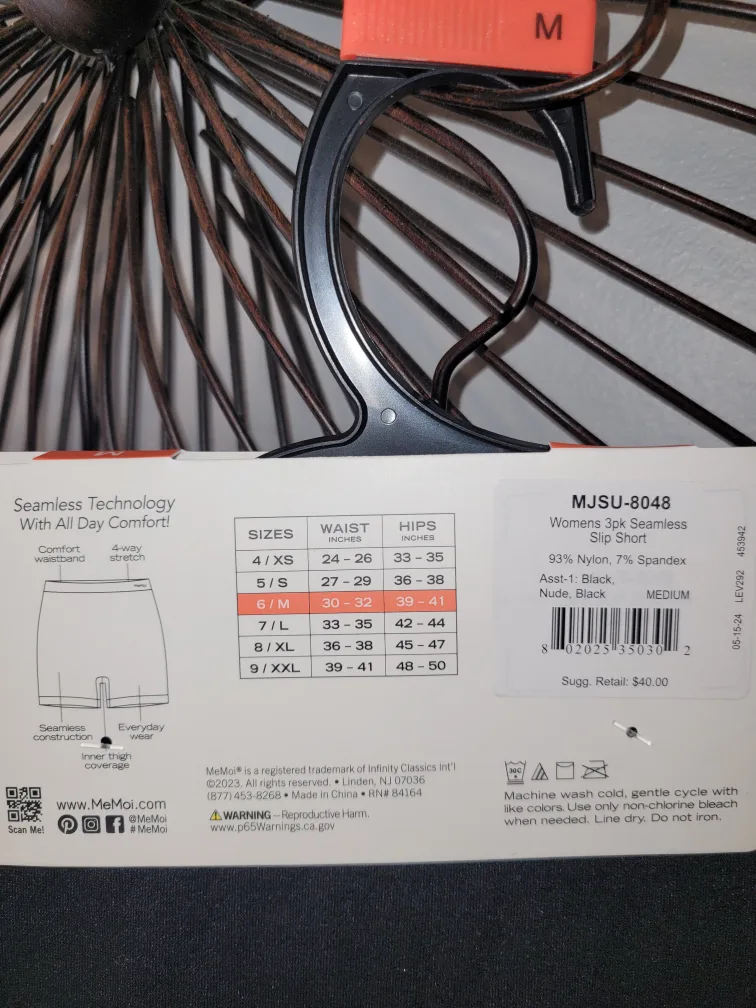 Me Moi Women's 3pk Seamless Slip Shorts - Size M image indicator(3)