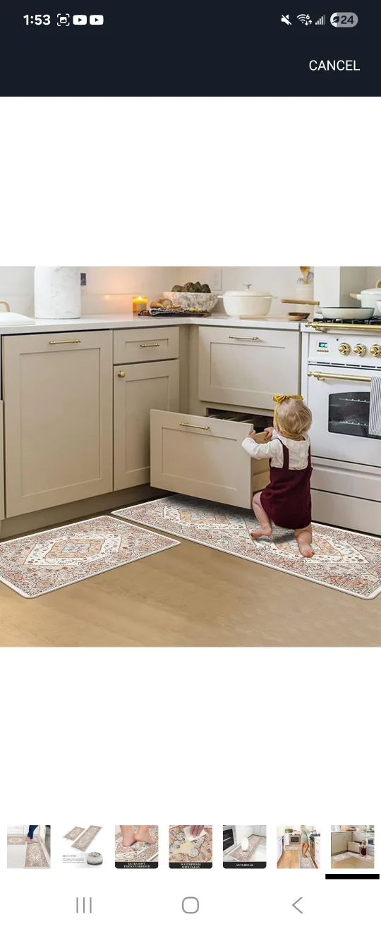 Set of Kitchen Mats, Anti-Fatigue, Beige image indicator(4)