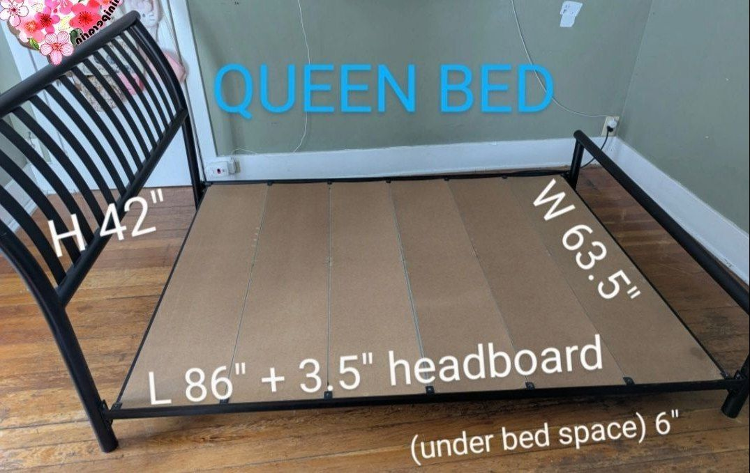 Queen bed and mattress