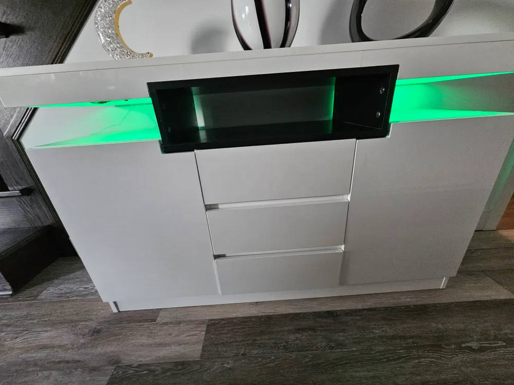 White Modern Credenza with Drawers image indicator(6)