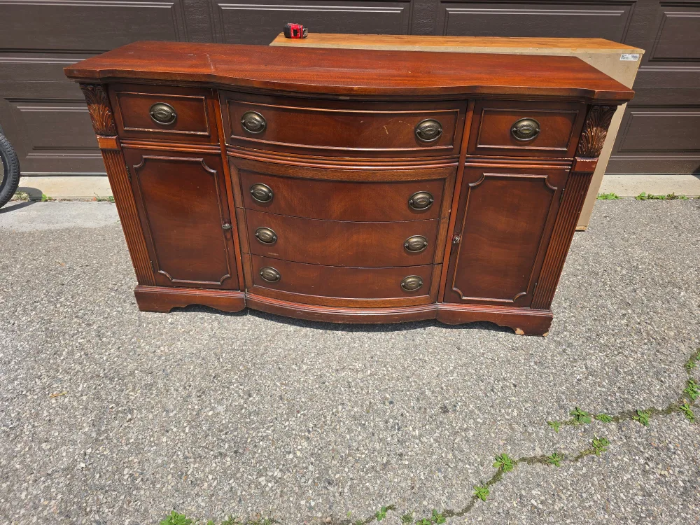 Vintage Wood Sideboard - 66" x 20" thumbnail