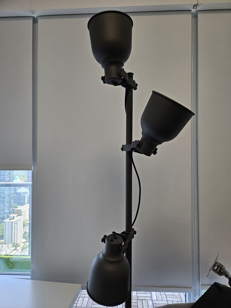 IKEA Hektar Floor Lamp - 3 Spotlights, Dark Gray [moving out]