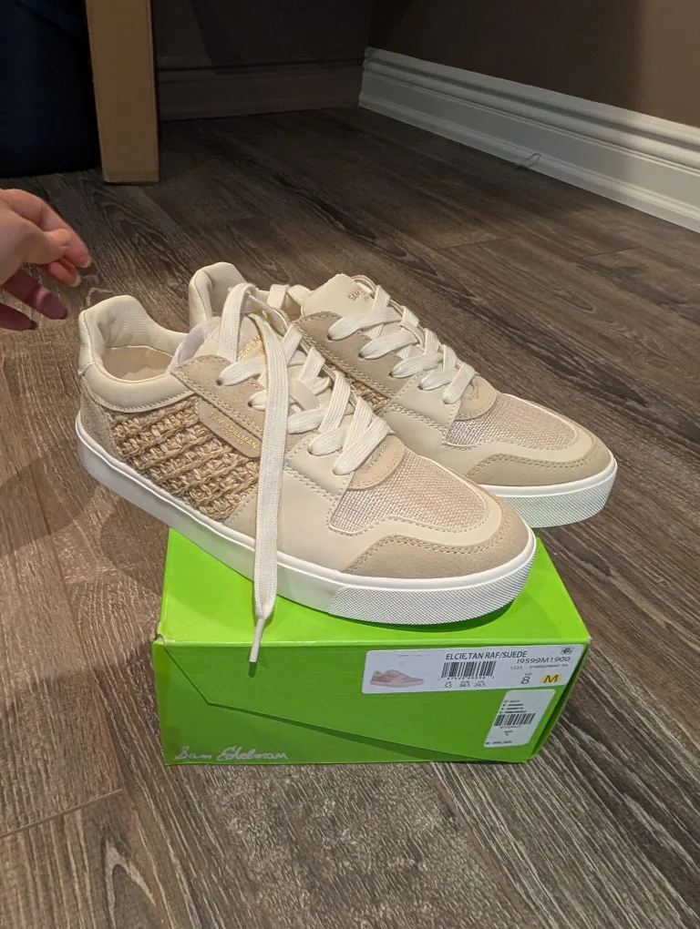 BNIB Sam Edelman ELSIE Tan Raf/Suede Sneakers - Size 8 image indicator(4)