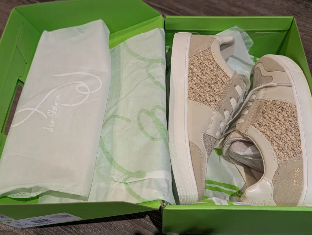 BNIB Sam Edelman ELSIE Tan Raf/Suede Sneakers - Size 8 image indicator(6)