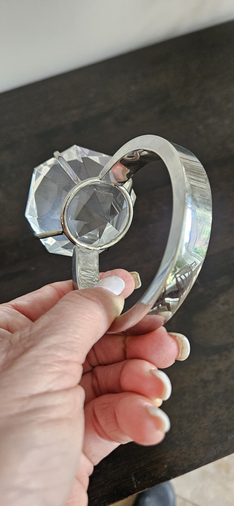 Huge Crystal Diamond ring paper weight/ engagement decor - photo 2