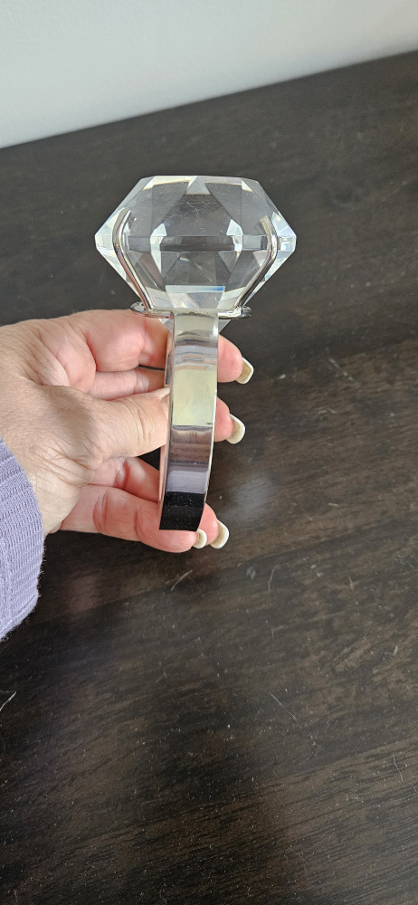 Huge Crystal Diamond ring paper weight/ engagement decor - photo 5