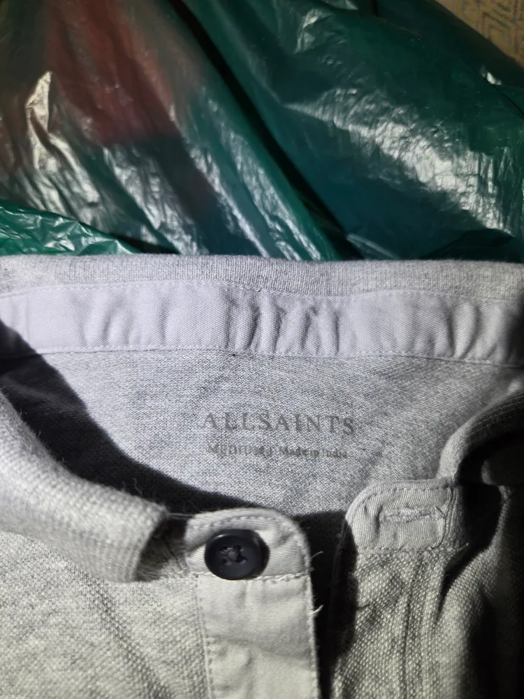 All Saints button up polo mens Medium image indicator(3)