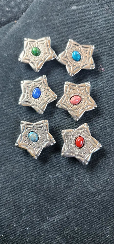 XONY New York Star button covers with real gem stones image indicator(2)