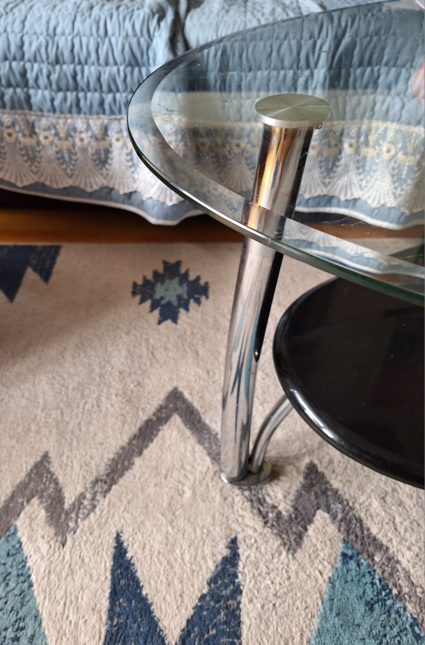 Glass & Black Coffee Table