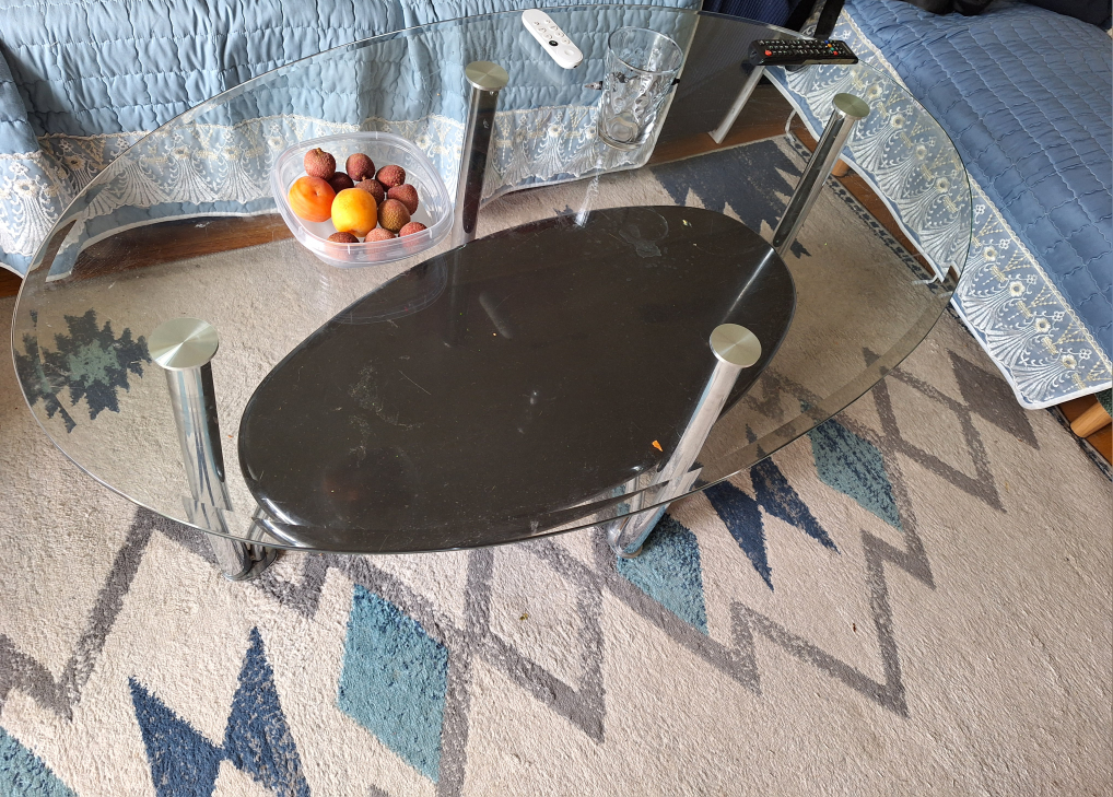Glass & Black Coffee Table - photo 2