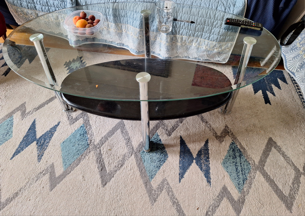 Glass & Black Coffee Table - photo 3