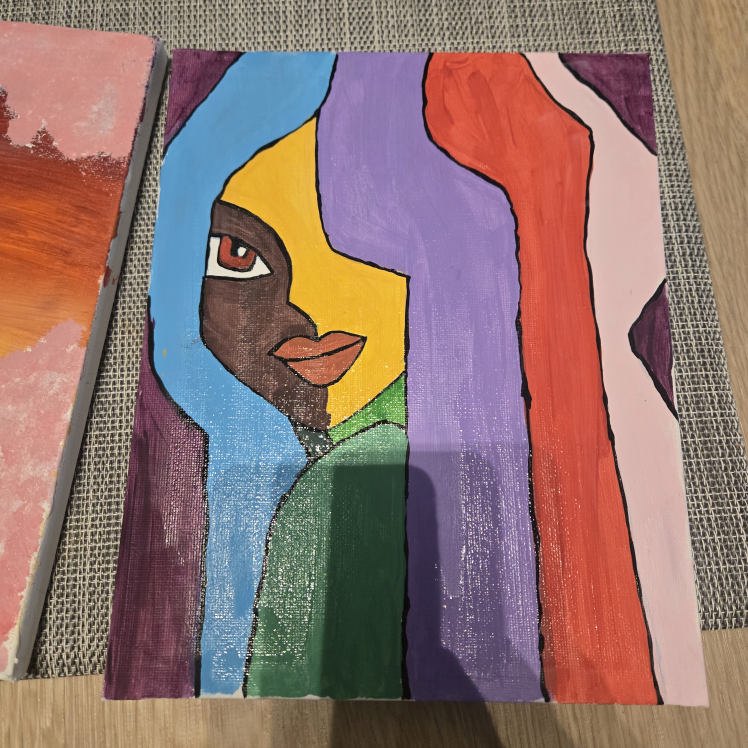 Original Acrylic Painting Portrait Art