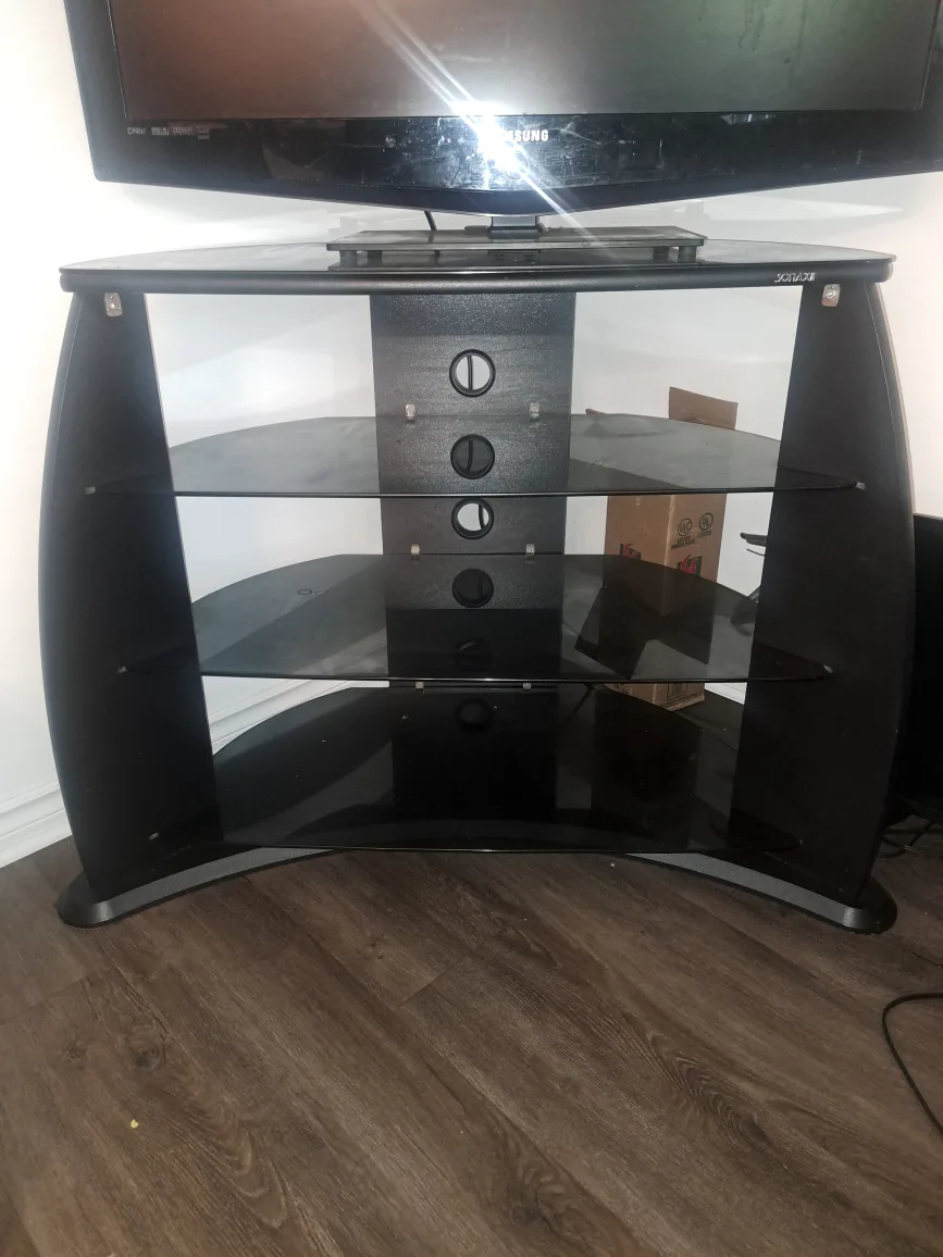 Sonax Black Glass TV Stand thumbnail
