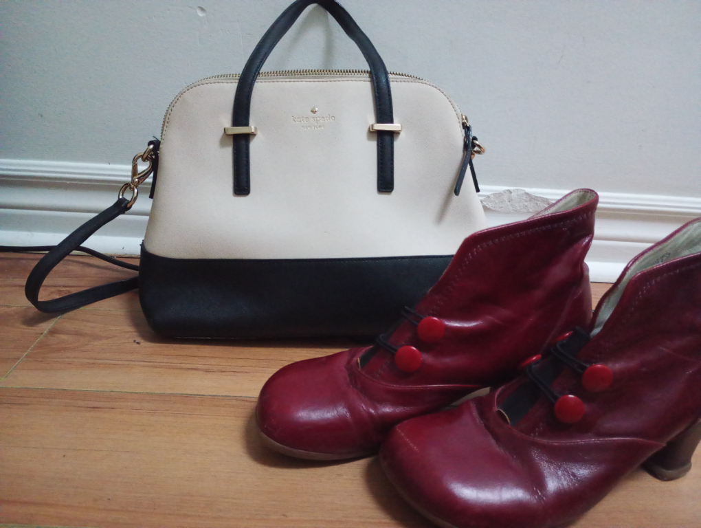 Kate Spade Handbag, Fluevog shoes size 7.5