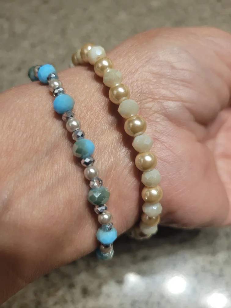 Bracelets stainless steel elastic crystal bracelets image indicator(5)