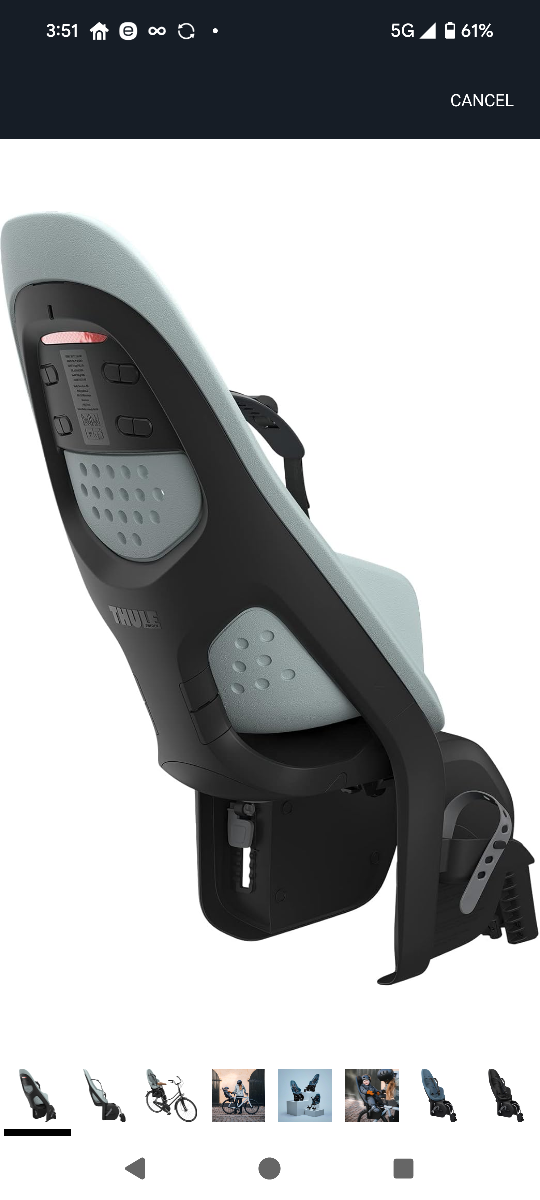Thule Yepp 2 Rear FRAME Mount Child Bike Seat Alaska color - photo 4