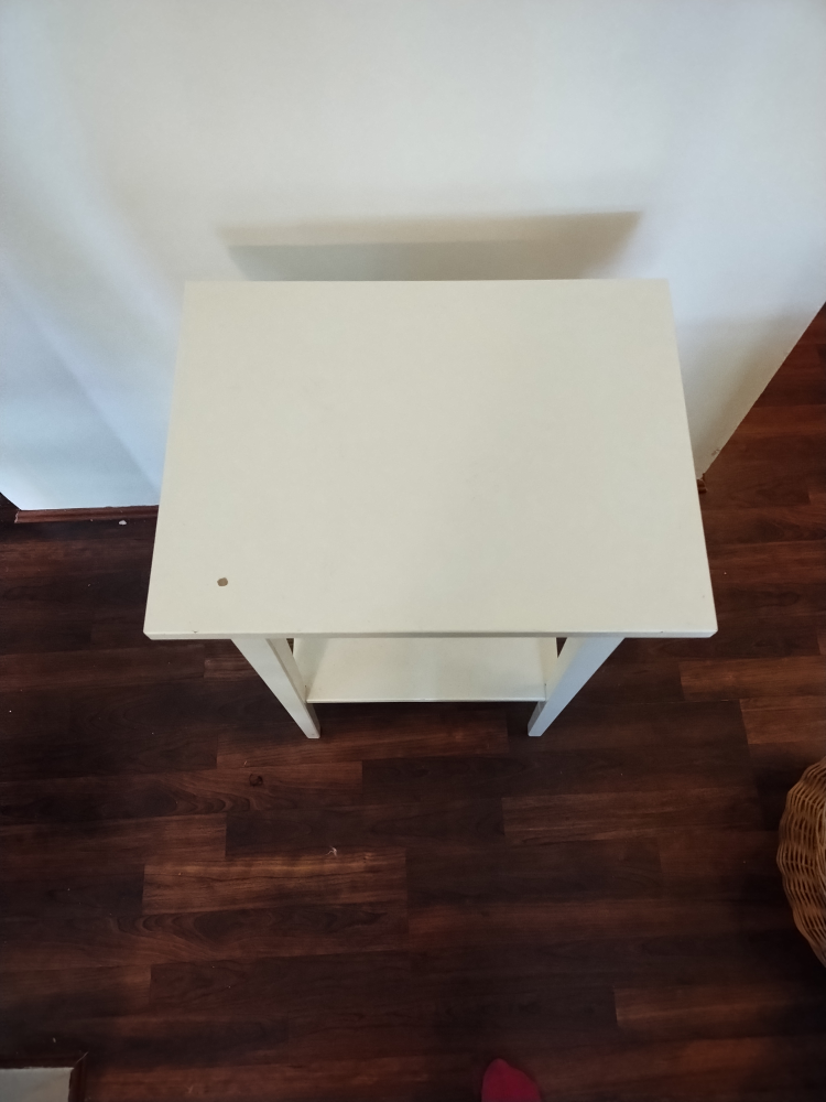 White Nightstand with Drawer - photo 2