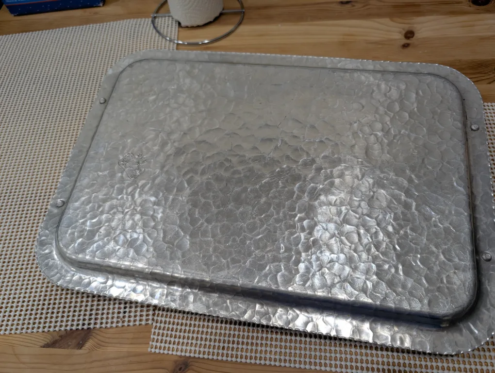 Vintage Hammered Aluminum Tray by  Rodney Kent image indicator(3)